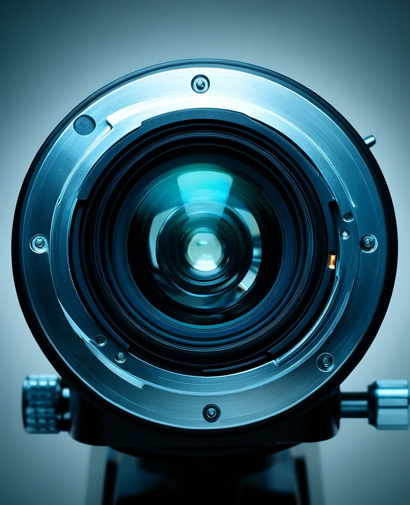 Optical precision lens representing data clarity